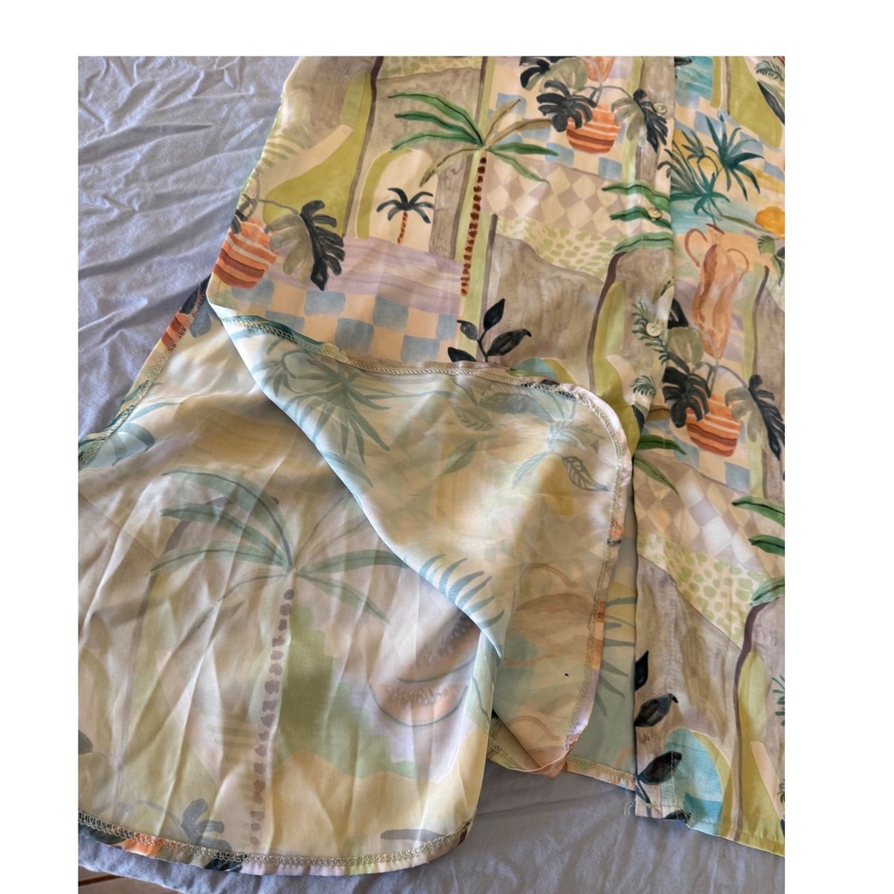 Dress Forum Hale House Silky Stroll in Venice Button Up Maxi Dress Large NWT - Picture 10 of 15